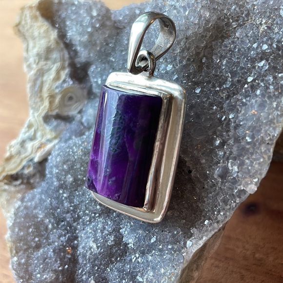Vintage Sterling Silver Gemstone Pendant - Picture 3 of 6
